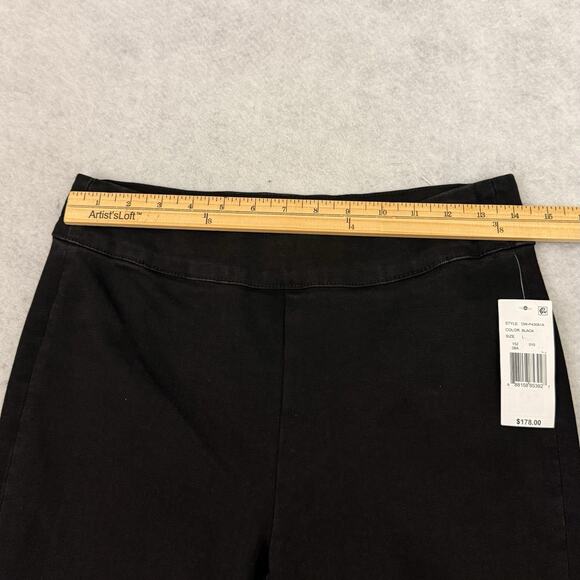 Driftwood Wyatt Jeans Womens L Black Pull On Boho Embroidered Hem Flare Leg NWT - Picture 5 of 14